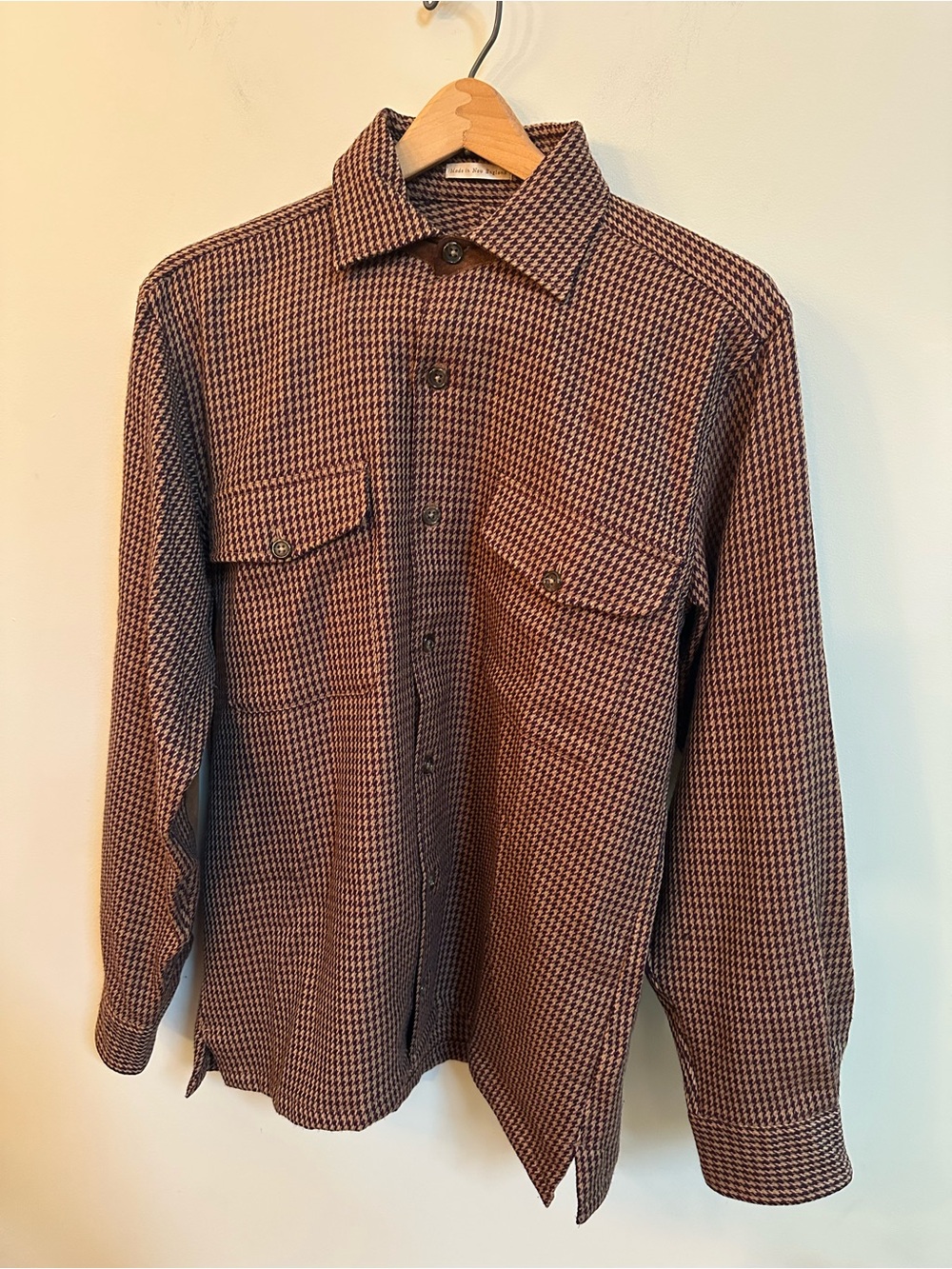 Orvis Brown Houndstooth Casual Button-Down Shirt